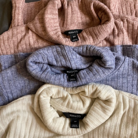 Set of 3 ribbed-knit tunic turtlenecks - Picture 2 of 5